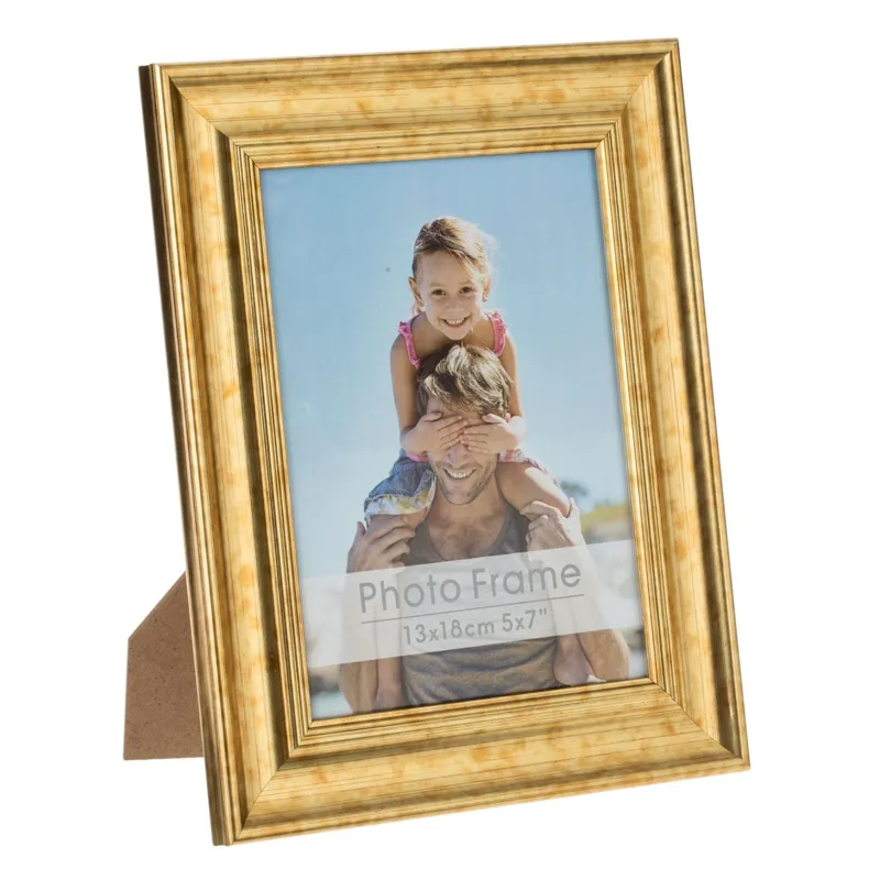 Ramă foto aurie cu ramă lată 13x18 cm, verticală și orizontală