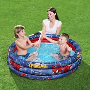 Piscina gonflabila pentru copii, Ø1.22x0.30m, model Spiderman, albastra