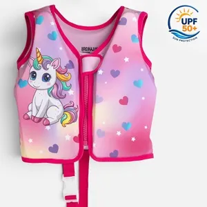 Vesta de inot din spuma cu protectie solara UPF50+, pentru copii 1-3 ani (11-19 kg), Roz – poza 3