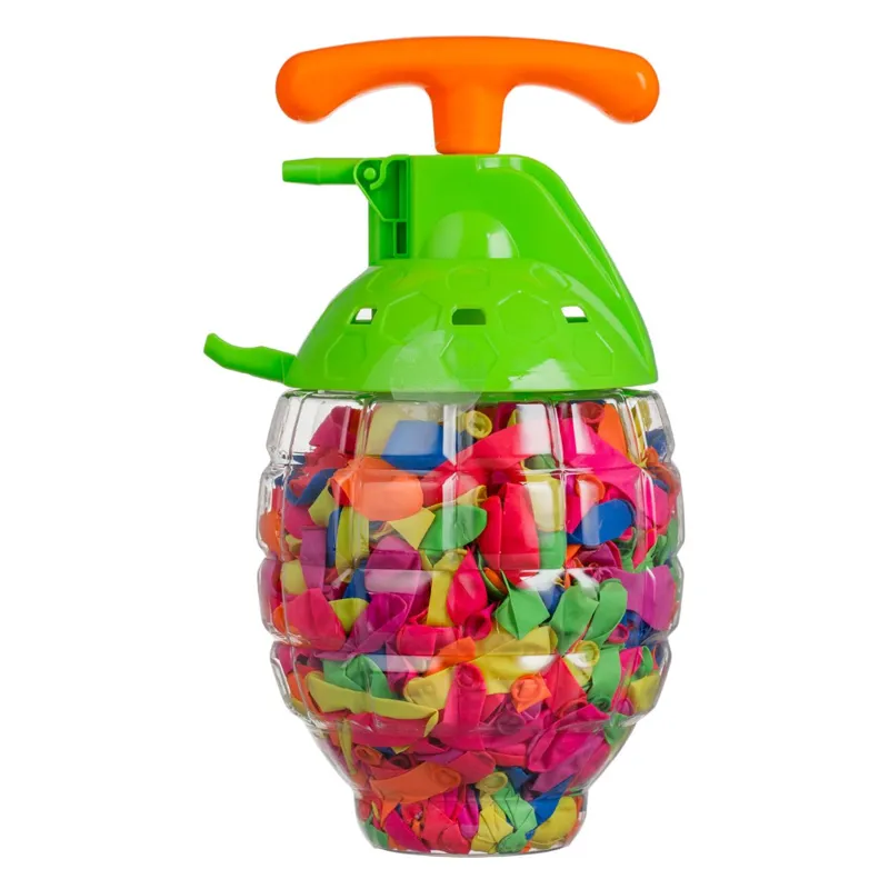 Baloane cu apă, formă de grenadă, set 1000 buc, multicolore, cu pompă și duză