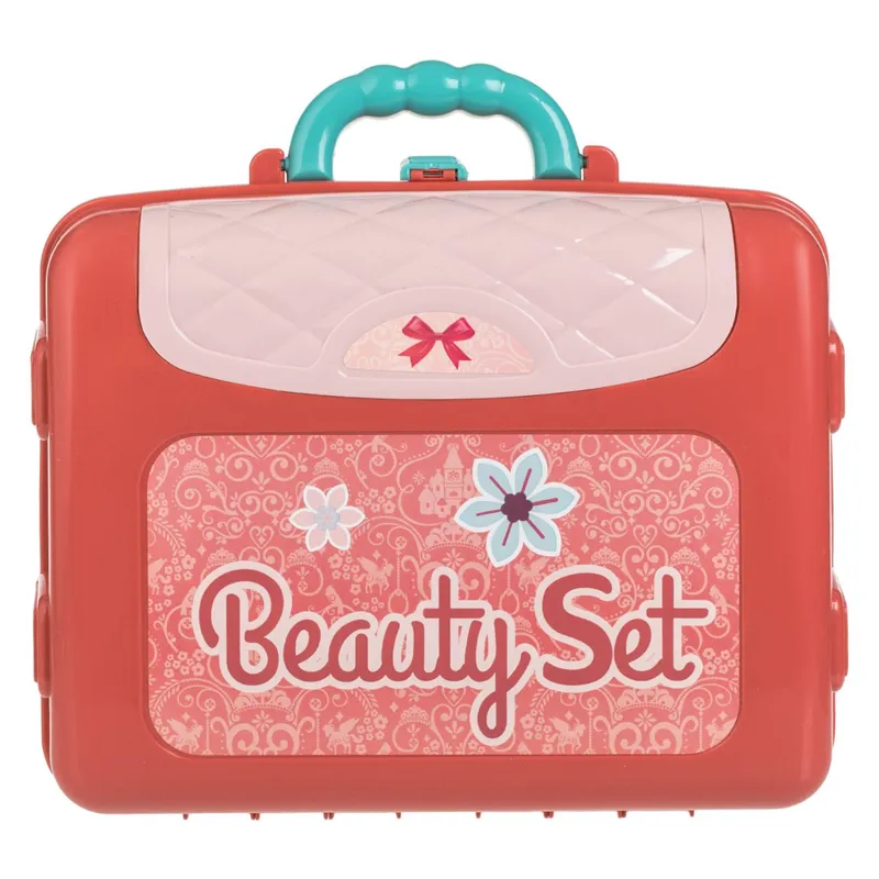 Valiza Bijuterii Roz cu Oglindă și Accesorii – 14 Piese, 26x10x20cm – poza 3