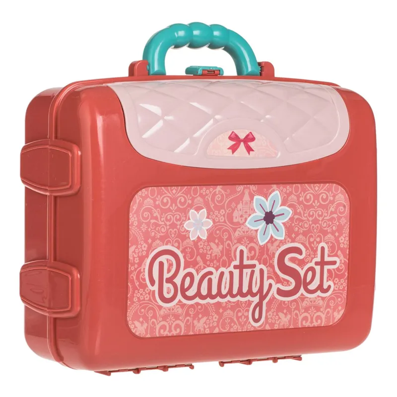 Valiza Bijuterii Roz cu Oglindă și Accesorii – 14 Piese, 26x10x20cm – poza 5