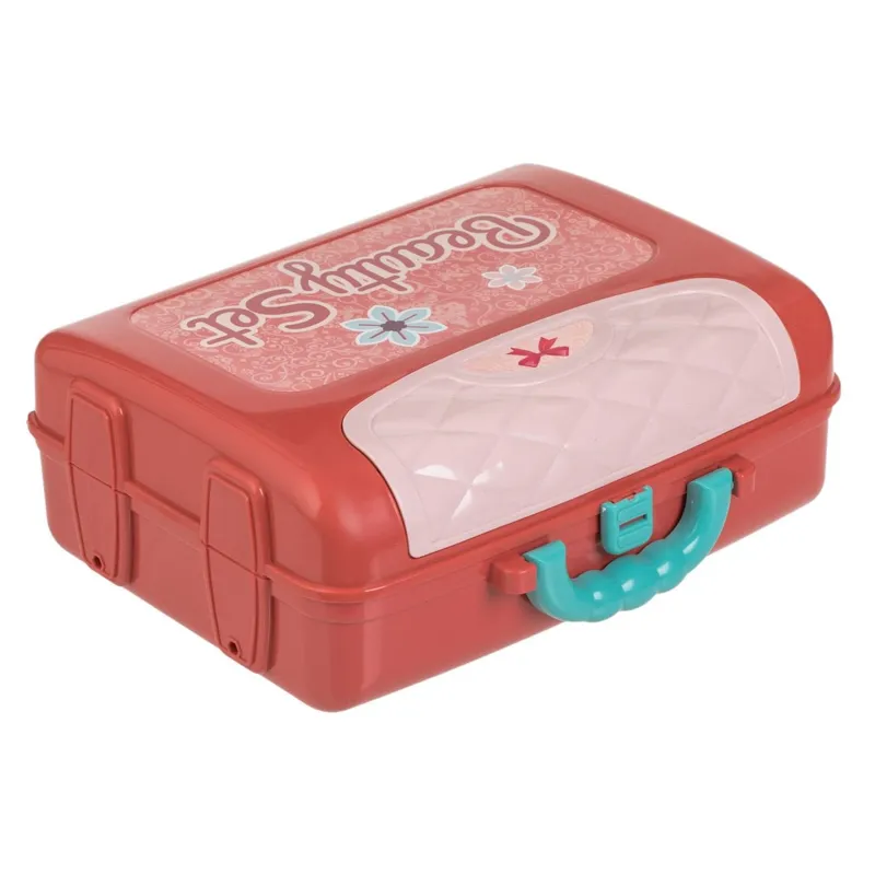 Valiza Bijuterii Roz cu Oglindă și Accesorii – 14 Piese, 26x10x20cm – poza 6