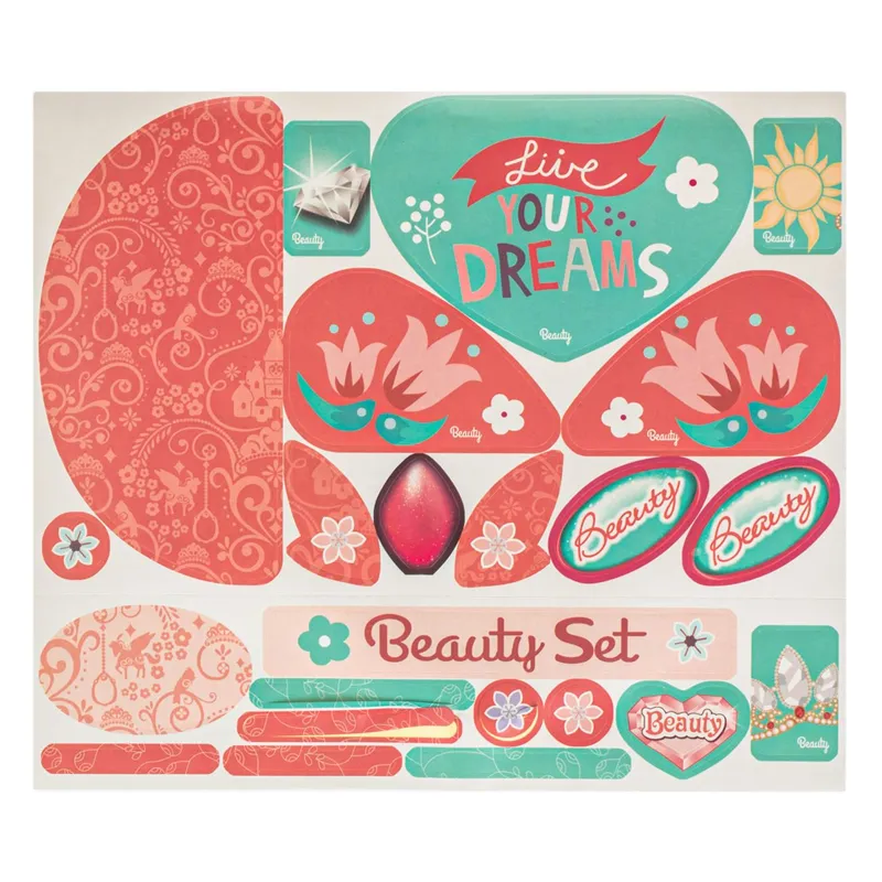 Valiza Bijuterii Roz cu Oglindă și Accesorii – 14 Piese, 26x10x20cm – poza 8