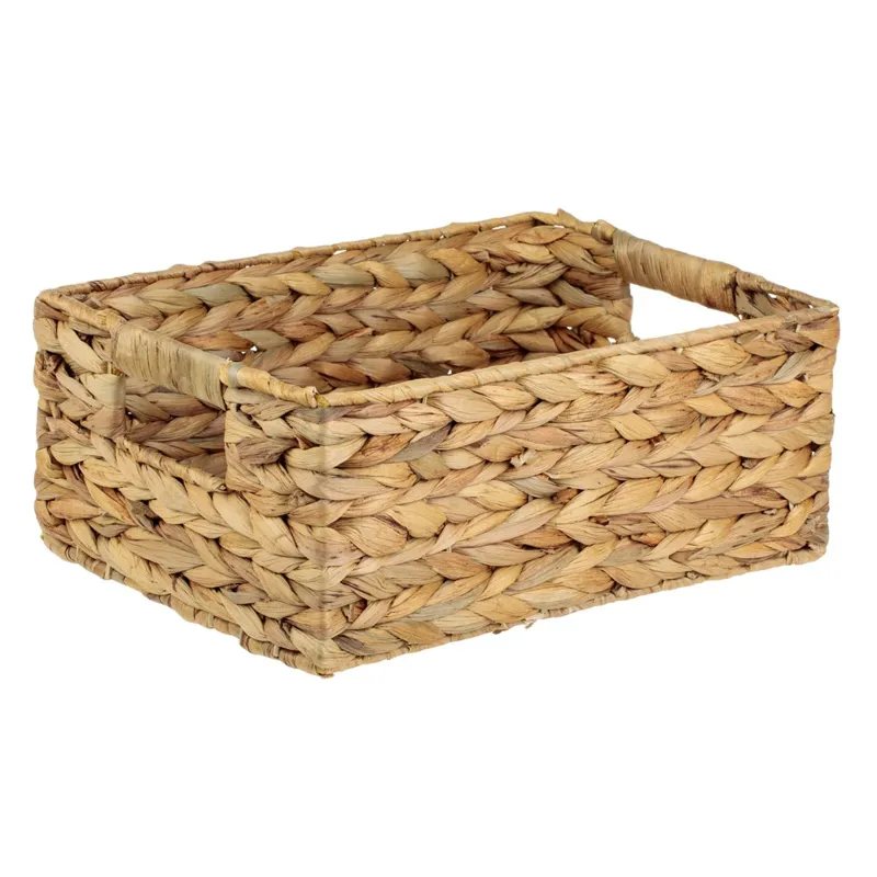 Cos de depozitare cu manere din iacint de apa, 31x23x13cm, natural