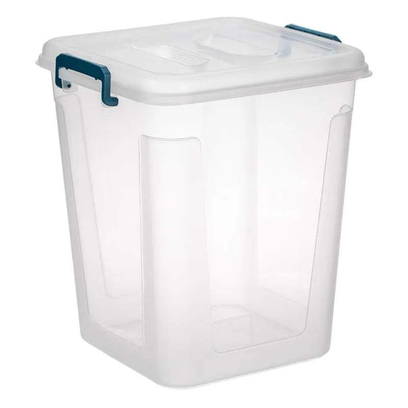 Cutie Depozitare Verticală Transparentă 2L cu Capac și Manere