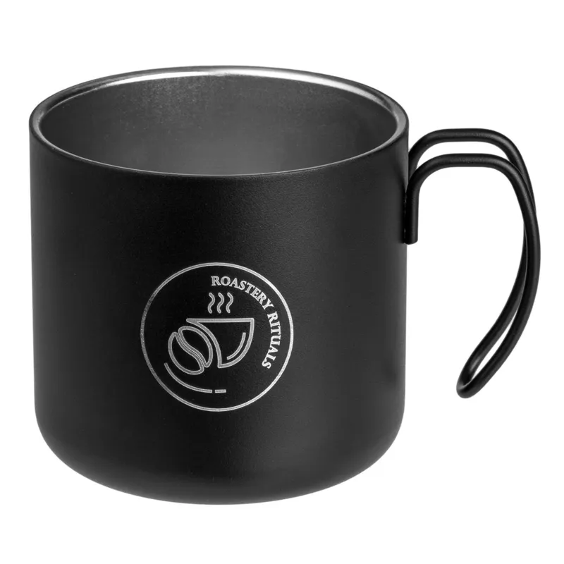 Cana metalică mată cu mâner curbat pentru băuturi calde 350ml