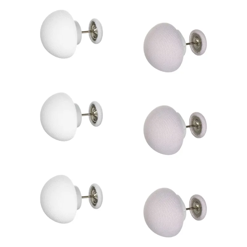 Set 6 Cleme de Fixat Plapuma, Forma de Ciuperca, Albe si Gri, 2x3 cm