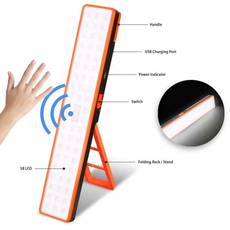 Lanterna LED Reincarcabilă Multi-funcțională cu USB și Stand