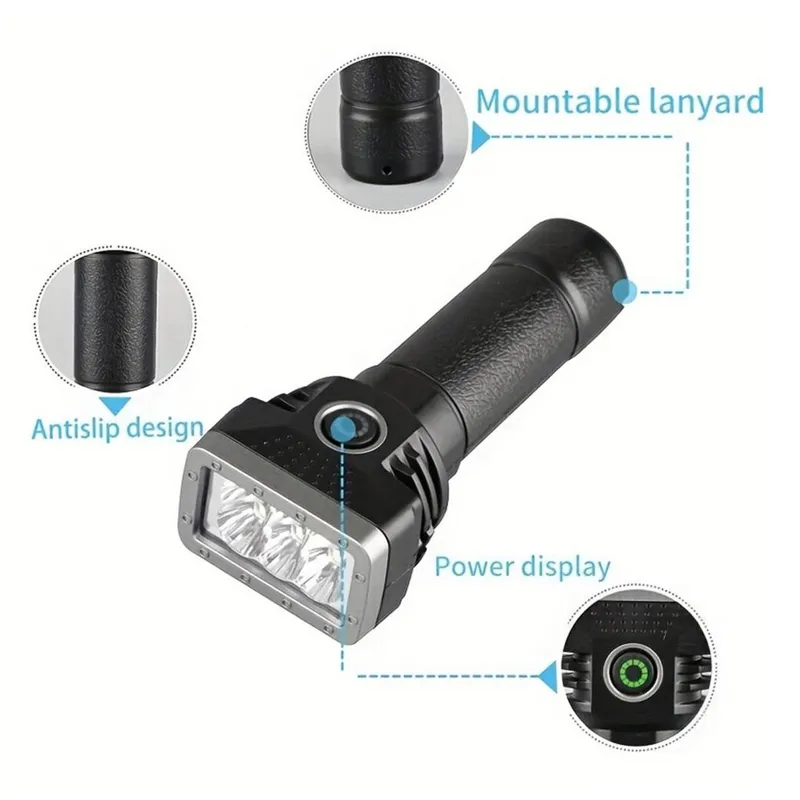 Lanterna reîncărcabilă cu USB, 4 moduri de lumină, compactă 11cm