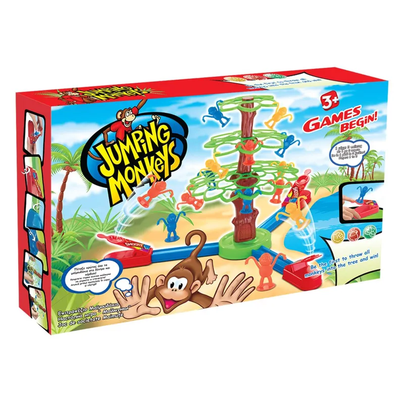 Joc de societate Jumping Monkeys, 29 piese multicolor pentru copii