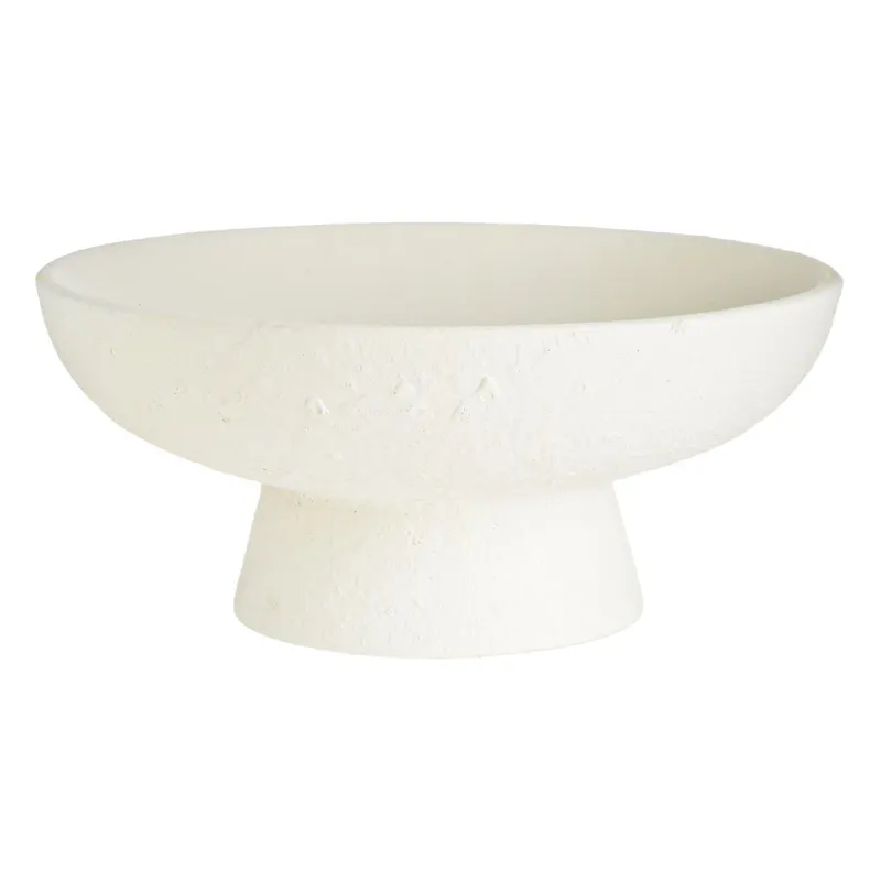 Bol Decorativ cu Picior, Ecru, Dolomit, Ø26x11.5cm