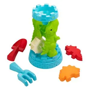 Set de Joaca pentru Nisip cu Moara de Apa si Model Dinozaur, 4 Accesorii, Albastru