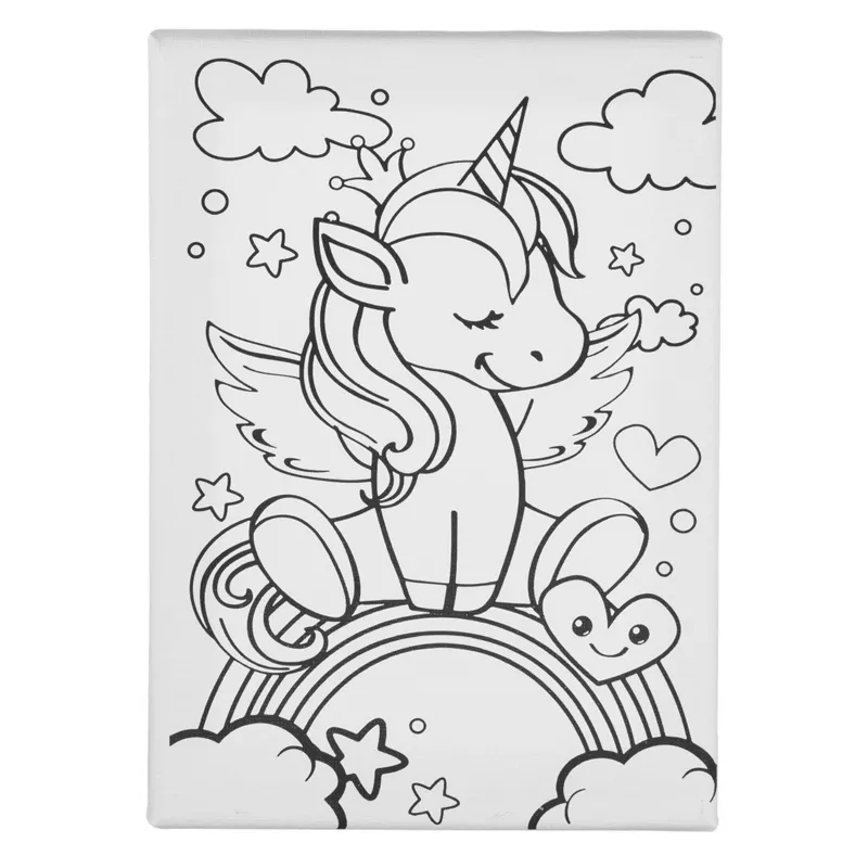 Set Pictură Canvas Unicorn 20x15 cm cu Vopsele Acrilice și Pensulă – poza 3