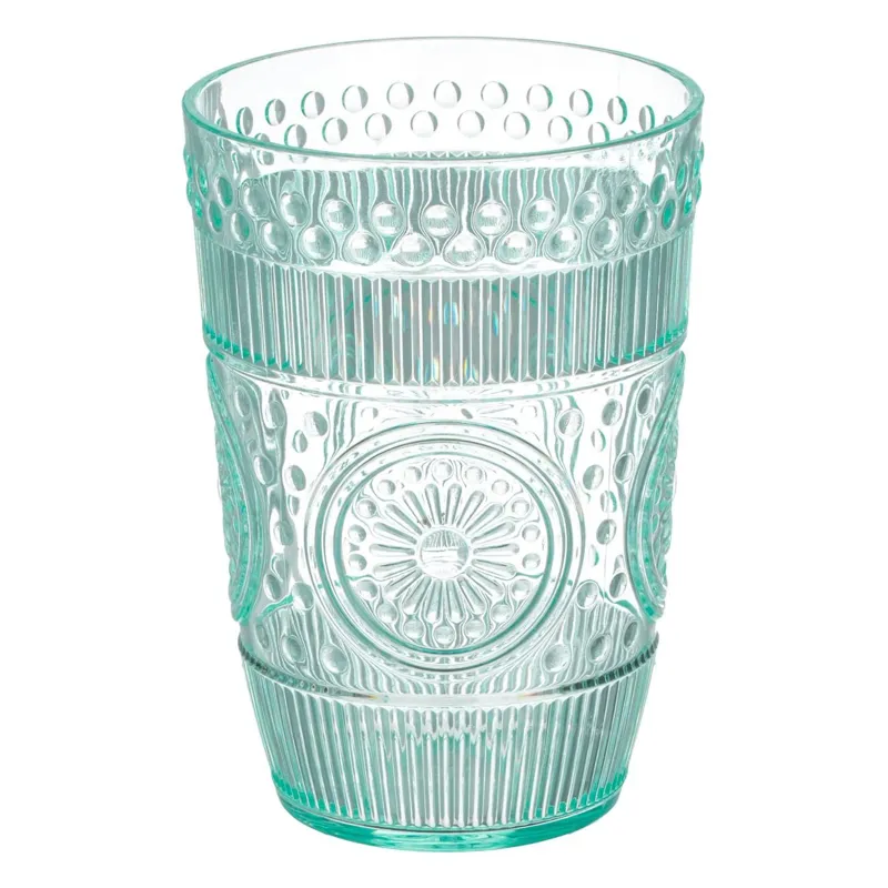 Pahar din Plastic Verde Menta cu Model Reliefat, 430 ml