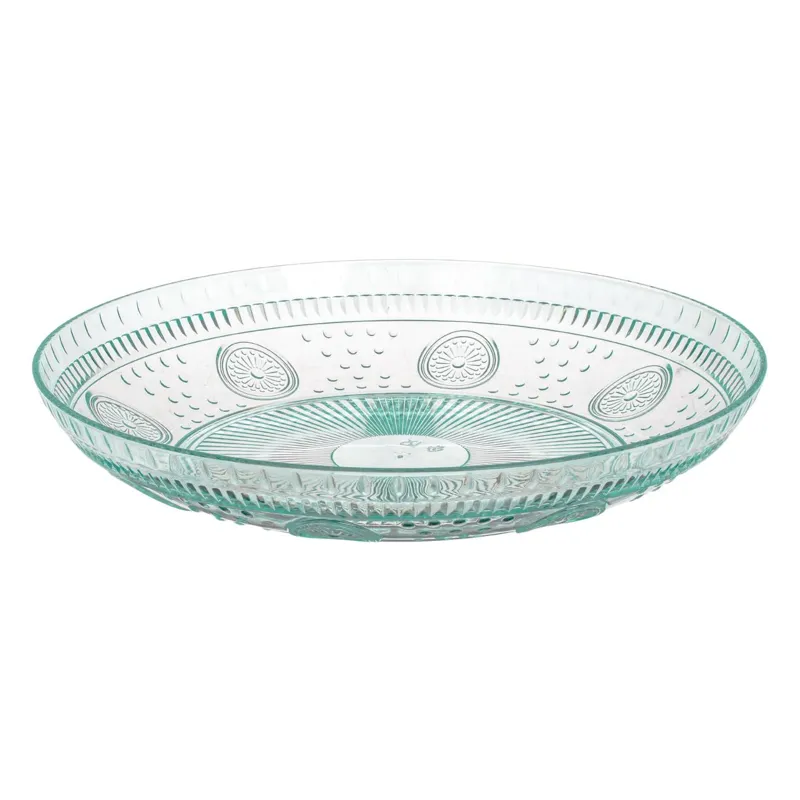 Farfurie din Plastic Verde Menta cu Model Reliefat, Ø25.7 cm