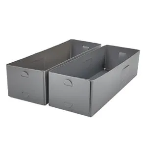 Organizator Sertare Gri din Plastic, Set 2 Bucăți, 10.2x30.5x7.6 cm – poza 2