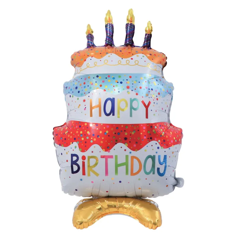 Balon din folie tort colorat Happy Birthday 72x44cm