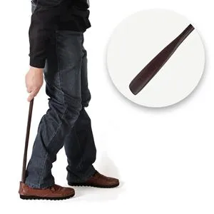Încălțător din Lemn cu Curea din Piele, 54 cm