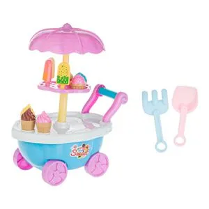 Carucior inghetata cu 11 accesorii, Albastru, 25x14x33cm