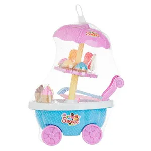Carucior inghetata cu 11 accesorii, Albastru, 25x14x33cm – poza 4