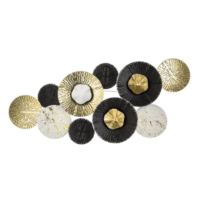 Decoratiune Metalică de Perete Flori Aurii Brushed – Design Modern