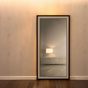 Oglindă de Perete cu Cadru MDF Maro Negru 60x120cm – poza 3