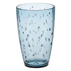 Pahar din Plastic Transparent Bleu cu Model pentru Apă, 435ml