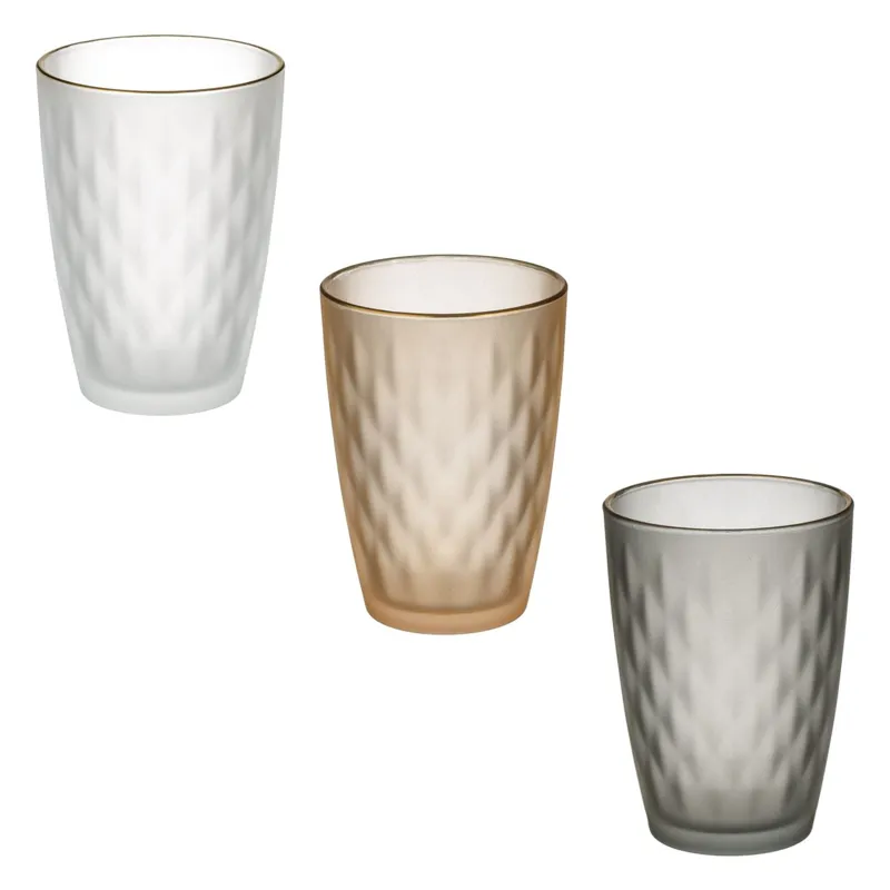 Set de 3 Pahare din Sticlă cu Margine Aurie - Stil Luxury