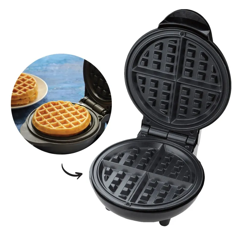 Aparat Electric Mini pentru Vafe Antiaderente - Negru