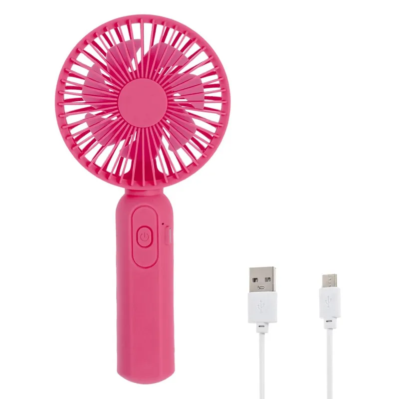 Ventilator Mini Reincarcabil cu USB, Roz, 19 cm