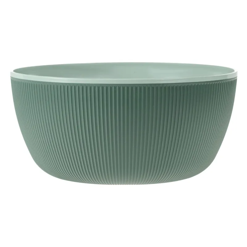 Bol din plastic verde menta cu model dungi, capacitate 4L