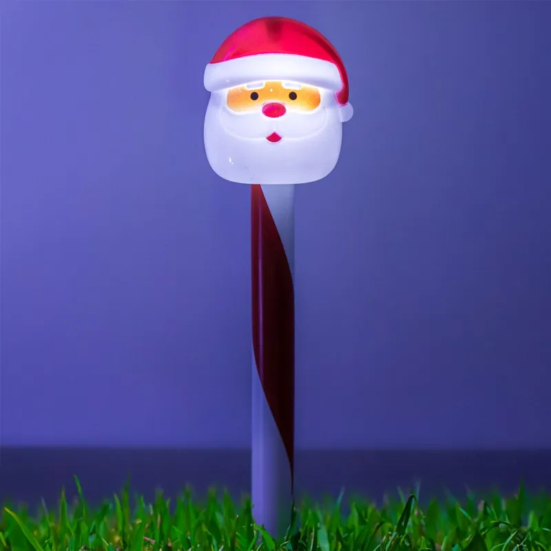 Felinar Solar Crăciun Om de Zăpadă Moș Crăciun Alb Roșu Plastic 36cm