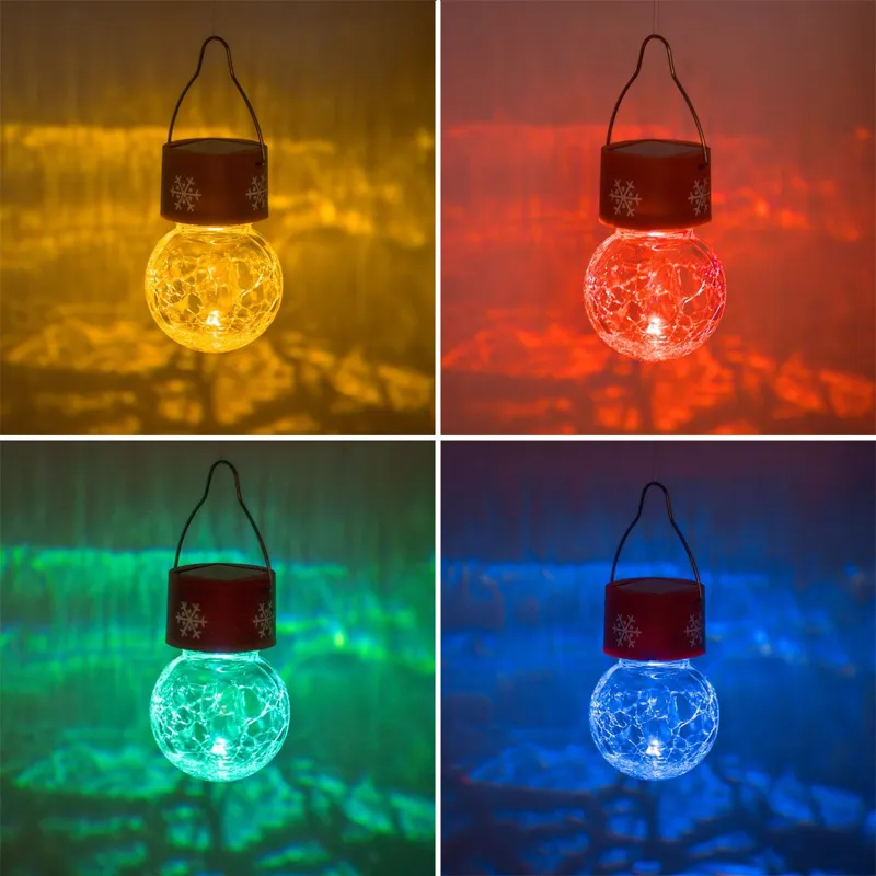 Felinar Solar Crăciun Glob Suspendabil Multicolor 14cm Metal-Plastic