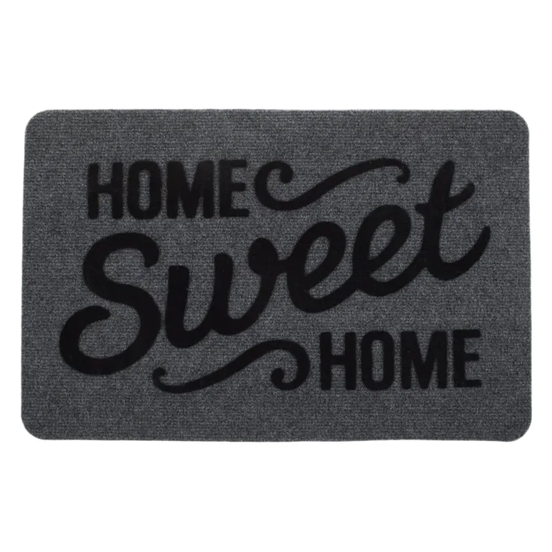 Covoraș de intrare gri cu mesaj Home Sweet Home, 60x40 cm