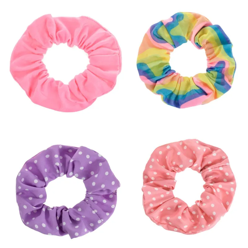 Elastice Textile pentru păr copii: Roz Fluorescent și Rainbow