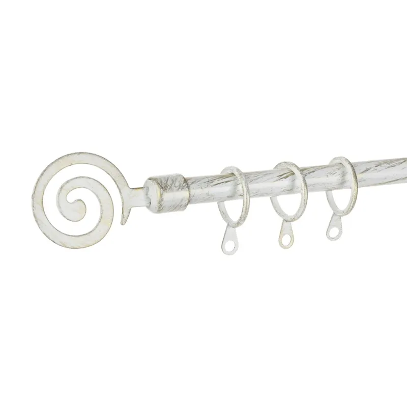 Galerie Metalică Ajustabilă cu Spirala Alba Brushed pentru Perdele
