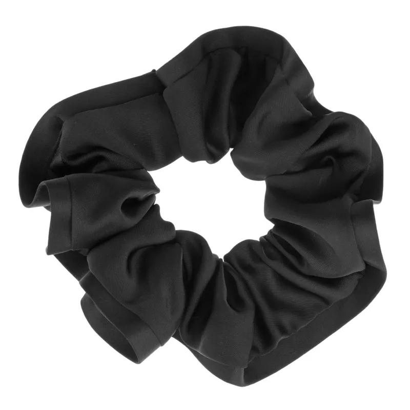 Scrunchie din satin negru cu margine pentru femei