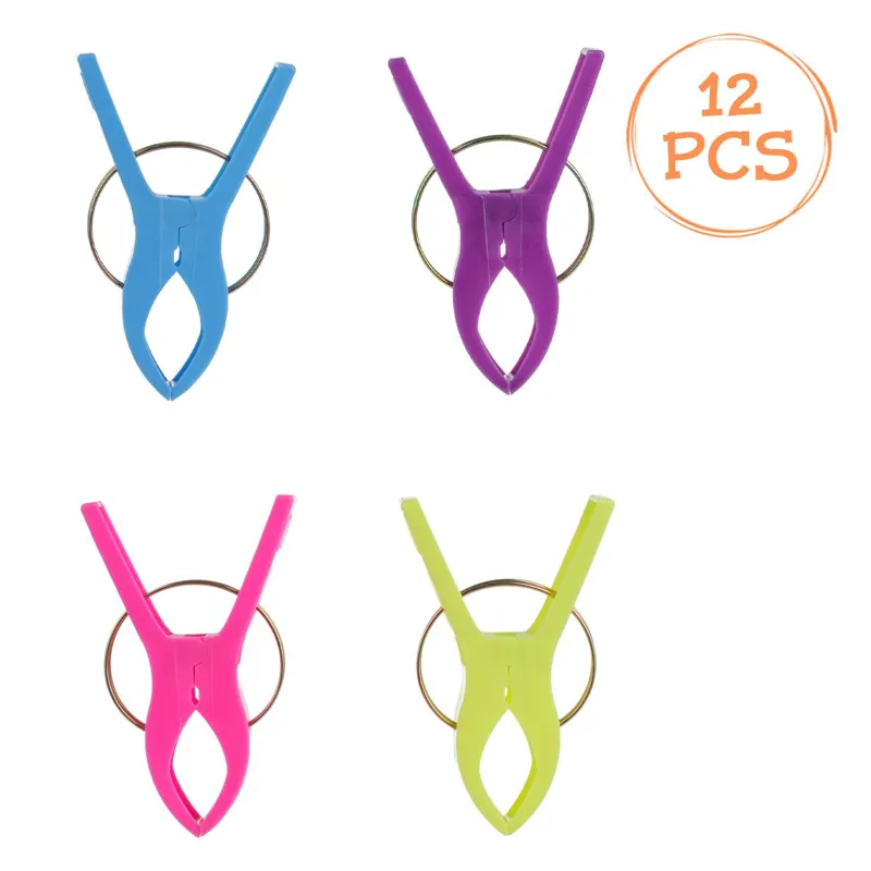 Clești pentru sezlong, 12 cm, Set 12 buc, Culori variate