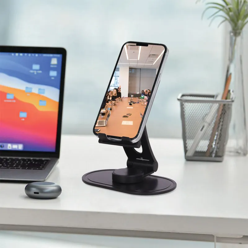 Suport Pliabil Rotativ 360° pentru Telefon Mobil Negru