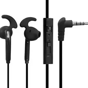 Căști sport handsfree negre cu microfon și volum reglabil – poza 3
