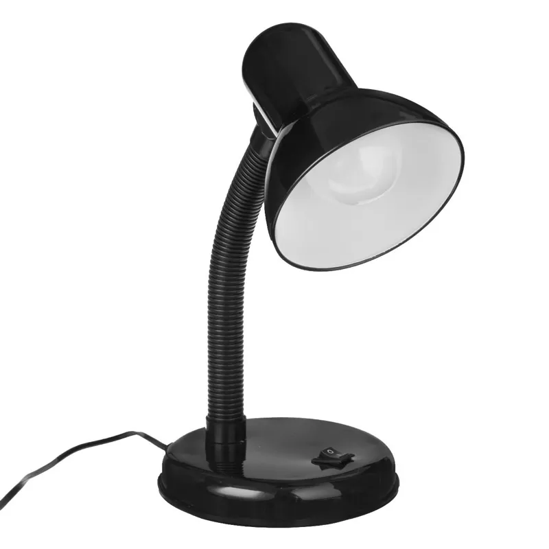Lampă de birou cu braț flexibil, neagră, cu bec LED 3W inclus