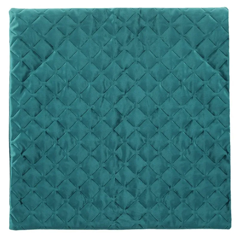 Fata de perna decorativa velvet, model romburi, petrol, 45x43 cm
