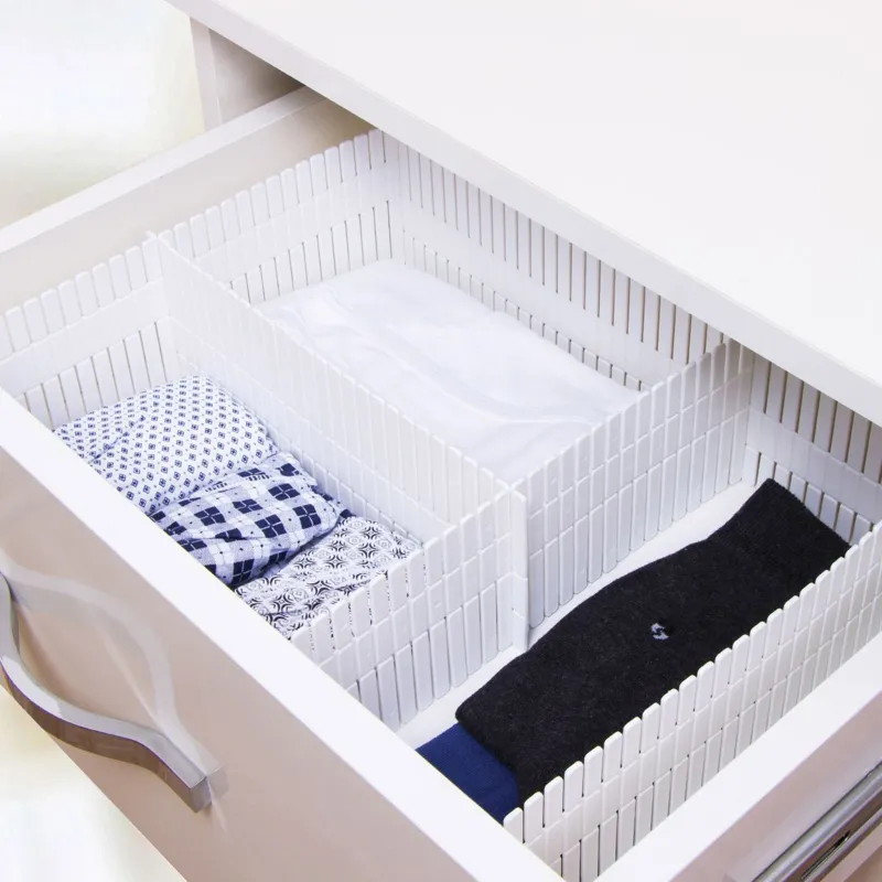 Separatoare de Sertare din Plastic Alb - Organizator pentru Lenjerie