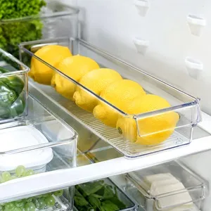 Organizator frigider și congelator din plastic transparent cu mâner – poza 3