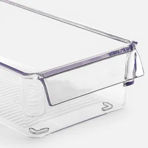 Organizator frigider și congelator din plastic transparent cu mâner – poza 4
