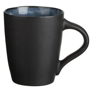 Cana Ceramica Neagra si Albastra cu Margine Ondulata, 460ml