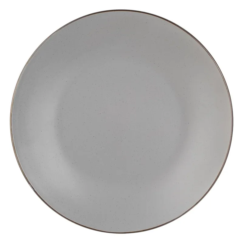 Farfurie ceramică gri pentru fructe cu textură metallică 21cm