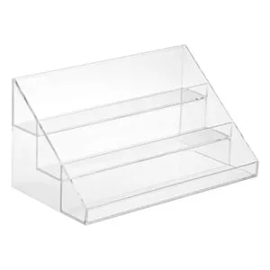 Suport Cosmetice Acrilic Transparent cu 3 Nivele pentru Organizare