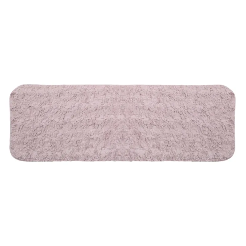 Covoras Decorativ din Imitatie de Blana, Dusty Pink, 150x50cm, Antiderapant